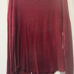 Green Envelope Burgundy Long Sleeve Top